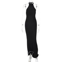 Load image into Gallery viewer, Women lothing Summer Sexy Backless Elegance Sleeveless Halter Wooden Ear Swing Dress