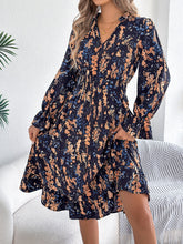 Load image into Gallery viewer, Women Clothing Spring Summer Casual Floral Flared Sleeve Waist A line Dress