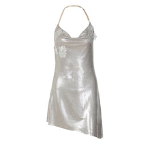 Load image into Gallery viewer, Spring Women Clothing Halter Swing Collar Sexy Backless Bronzing Slim Dress
