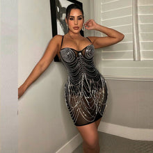Load image into Gallery viewer, Sexy Slim Fit Rhinestone Tassel Dress