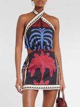 Load image into Gallery viewer, Summer Sexy Halter Positioning Print Holiday Beach Dress