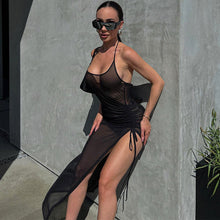 Load image into Gallery viewer, Women Clothing Summer Mesh Sexy See through Slit Slim Fitting Dress