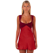 Load image into Gallery viewer, Women Clothing Spring Summer Halter Lace up Backless Sheath Holiday Dress Women