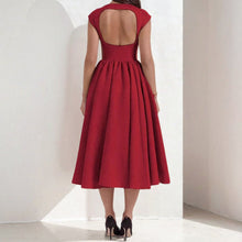 Load image into Gallery viewer, Spring French Sexy Elegant Waist Slimming Sleeveless Back Hollow Out Cutout Dress