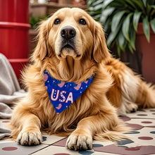 Load image into Gallery viewer, USA Patriotic Heart Print Dog Bandana Collar Scarf – Independence Day Pet Neckerchief for Small Medium Large Dogs