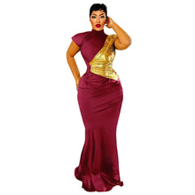 Load image into Gallery viewer, Women Clothing Color Contrast Bronzing Sexy Slim Dress