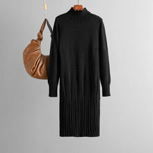 Load image into Gallery viewer, Thickened Knitting Dress Women Autumn Winter Mid Length over the Knee Match with Coat Sweater Inner Wear Bottoming