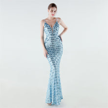 Load image into Gallery viewer, Heavy Industry Sequin Slim Deep Fishtail Evening Dress