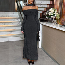 Load image into Gallery viewer, Women Clothing Autumn Elegant Tube Top Long Sleeve Narrow Dress