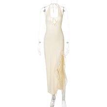 Load image into Gallery viewer, Women Clothing Winter Ruffled Sexy V neck Lace up Backless Dress