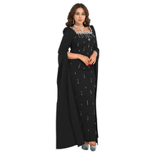 Load image into Gallery viewer, Women Wear Back Slit Cape Sleeve Drilling Elegant Dress
