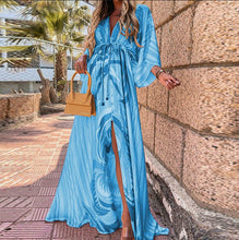 Load image into Gallery viewer, Women Clothing Spring Summer Casual Vacation V neck Printed Dress