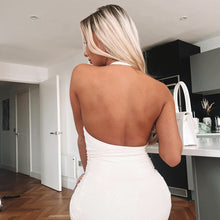 Load image into Gallery viewer, Sleeveless Backless Dress Round Neck Women Clothing Sexy Halter Pleated Slim Fit Dress