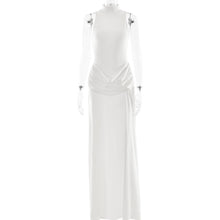 Load image into Gallery viewer, Summer Sexy High Split Tight Waist Women Dress Elegance Sleeveless Pleated Dress