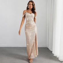 Load image into Gallery viewer, Sexy Backless Sequ Dress Maxi Dress Women Clothing Prom Evening Dress