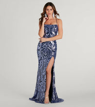 Load image into Gallery viewer, Dress Sequin Sexy Sling Backless High Slit Socialite Dress