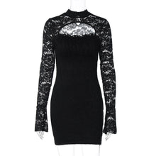 Load image into Gallery viewer, Women lothing Autumn Sexy Lace Hollow Out Cutout out Tight Sheath Dress