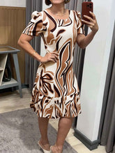 Load image into Gallery viewer, Women Casual Elegant round Neck Short Sleeve A line Pleated Dress