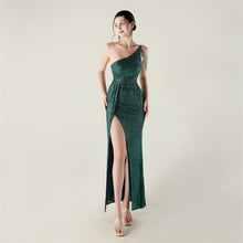 Load image into Gallery viewer, One Shoulder Diagonal Collar Sequined Clothing Beaded Bead Necklace Decorative Nightclub Cocktail Wedding