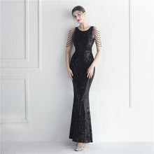 Load image into Gallery viewer, Craft Beaded Positioning Floral Sequin Star Wedding Prom Maxi Dress