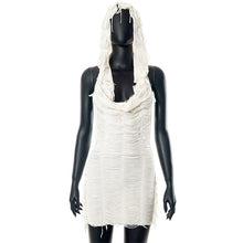 Load image into Gallery viewer, Women Summer Solid Color Casual Sleeveless Hooded Tassel Slim Short Dress