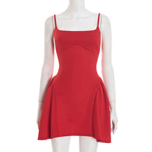 Load image into Gallery viewer, Autumn Winter Ballet Solid Color Camisole Backless a Swing Little Dress