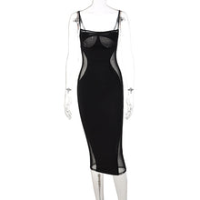 Load image into Gallery viewer, Summer New Mesh Stitching Solid Color Slim Dress Women Clothing