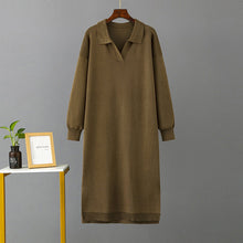 Load image into Gallery viewer, Autumn Winter Polo Collar Base Knitting Loose Solid Color Women Dress