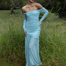 Load image into Gallery viewer, Summer off Shoulder Tube Top Dress Sexy Backless Pleated Slim Dress Women