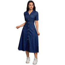 Load image into Gallery viewer, Women Clothing Denim Waist Tight Spring Summer Thin High Class Elegant Youthful Looking Dress