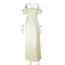 Load image into Gallery viewer, Strap Satin off Shoulder Evening Dress Backless Sexy Dress