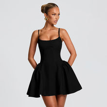 Load image into Gallery viewer, Autumn Winter Ballet Solid Color Camisole Backless a Swing Little Dress