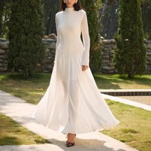 Load image into Gallery viewer, Autumn Winter Niche Design Beautiful Lace Slim Fit Slimming Wide Hem Maxi Dress Women