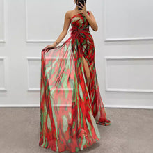 Load image into Gallery viewer, Chiffon Floral Print Slit Dress Casual Party Long Women Clothing Dress