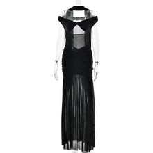 Load image into Gallery viewer, Summer Sexy Tube Top Backless Dress Mesh Pleated Slit Dress