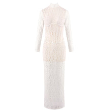 Load image into Gallery viewer, Women Clothing Sexy Hollow Out Cutout out Lace Pattern See through Slim Fit Maxi Dress