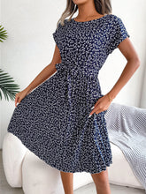 Load image into Gallery viewer, Spring Summer New Casual Short Sleeve Floral Large Hem Pleated Women Clothing