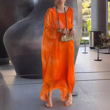 Load image into Gallery viewer, Summer New America Elegant Office Chiffon Printed Dress Marble Texture