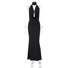 Load image into Gallery viewer, Summer Women Clothing Sexy Cutout Swing Collar Backless Adult Lady like Woman Slim Fit Sheath Split Halter Dress
