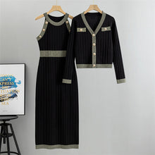 Load image into Gallery viewer, Socialite Chanel Elegant Knitted Cardigan for Women Autumn Winter Sweater Coat Vest Dress Set Women
