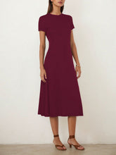 Load image into Gallery viewer, Summer Casual round Neck Short Sleeve Slim Fit A line Swing Dress