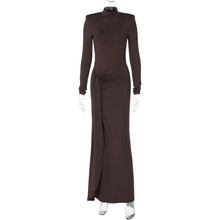 Load image into Gallery viewer, Women Clothing Winter Sexy Slit Sheath Dress Sexy Turtleneck Slim Fit Dress