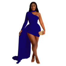Load image into Gallery viewer, Women Wear Fall Sexy Off the Shoulder Fitted Waist Dress Women
