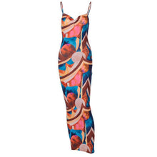 Load image into Gallery viewer, Summer Women Nightclub Sexy Abstract Printing Slip Dress