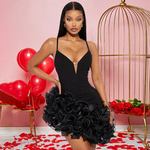 Load image into Gallery viewer, Sexy Sling Solid Color Flounce Irregular Asymmetric Dress