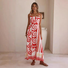 Load image into Gallery viewer, Summer Geometric Abstract Print Vacation Large Swing Cami Dress Women Dress