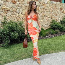 Load image into Gallery viewer, Sexy Suspenders Hollow Out Cutout Print Backless Dress Women Vacation Sexy Dress