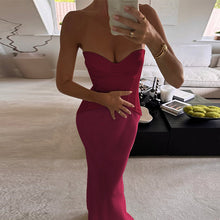 Load image into Gallery viewer, Autumn Winter Slim Deep V Plunge off the Shoulder Tube Top Boning Corset Evening Dress