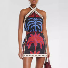 Load image into Gallery viewer, Summer Sexy Halter Positioning Print Holiday Beach Dress