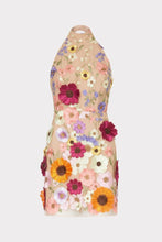 Load image into Gallery viewer, Women Embroidered Three Dimensional Floral Halter Slim Dress Small Dress